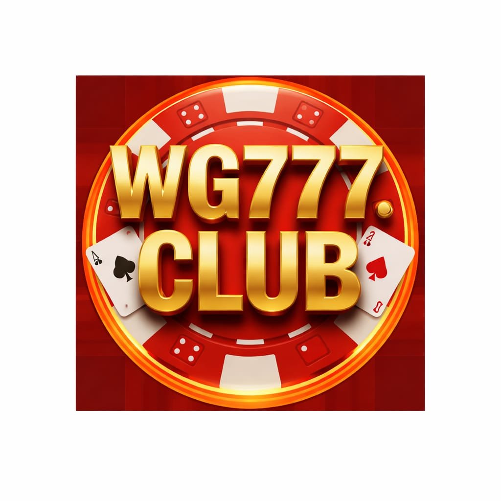 WG777 Game Club online gaming platform logo with cards and casino style design